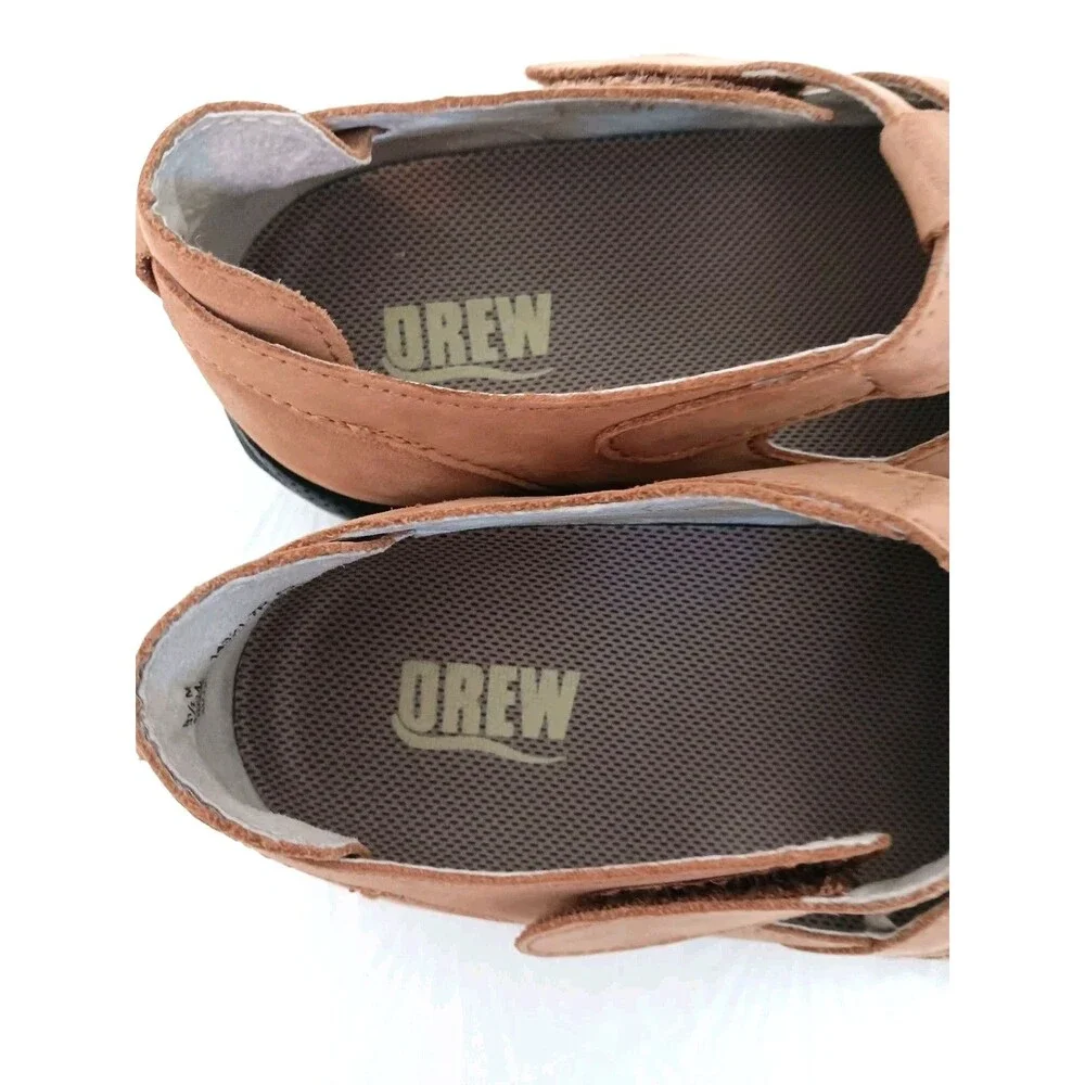 Drew Leather Fisherman Sandals Womens 8.5M Tan Hook Loop Comfort Shoes